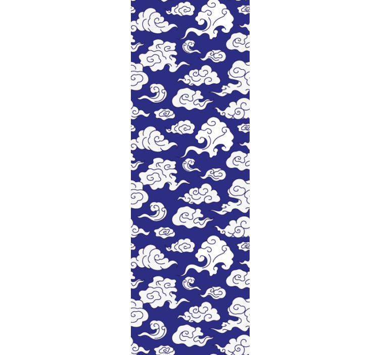 Rulou geam modern nori albi silueta pe fundal albastru - TenStickers