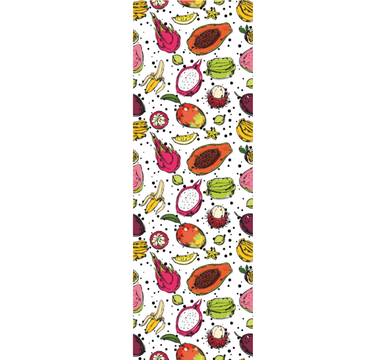 Rulou geam modern desen cu fructe exotice colorate - TenStickers