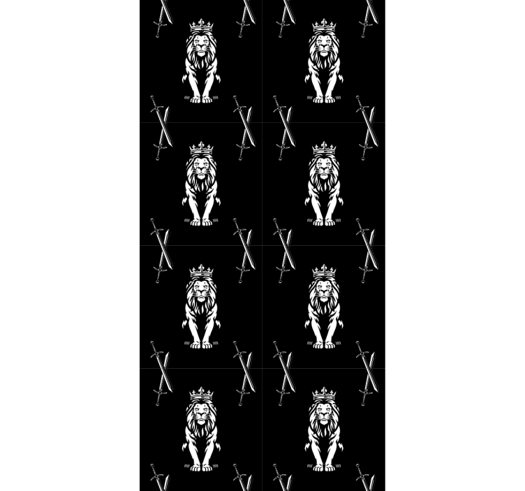Rulou geam modern siluete de rege al junglei - TenStickers