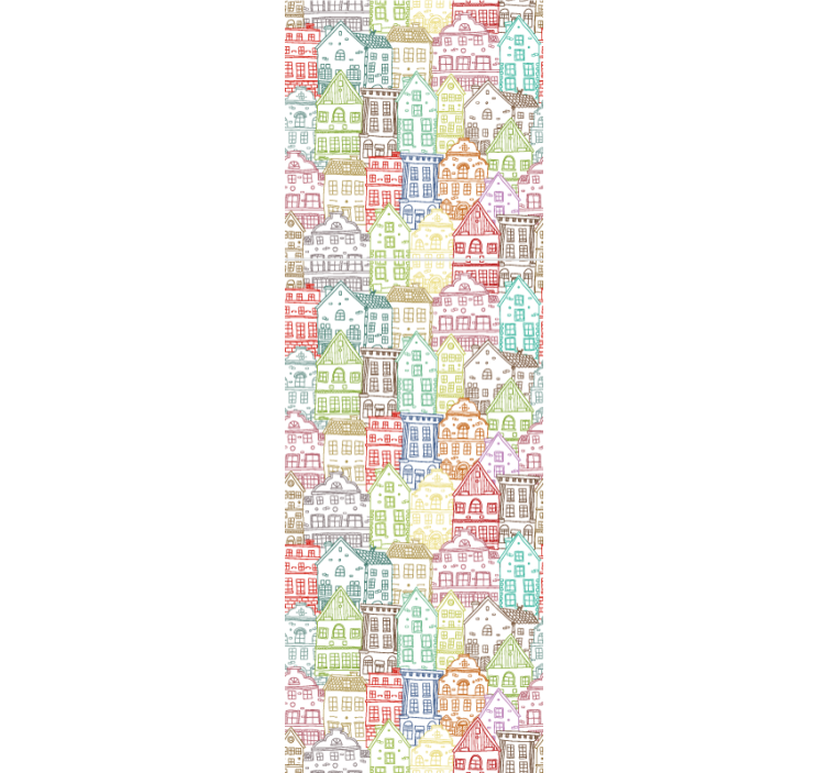 Rulou geam modern cu model case desenate manual - TenStickers