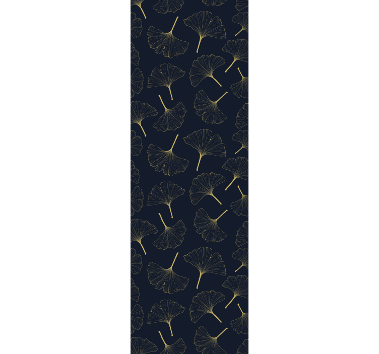 Rulou geam modern frunze de ginkgo 3d aurii - TenStickers