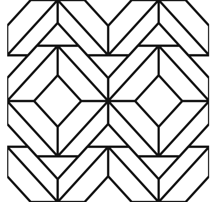 Rulou geam modern cu model geometric alb-negru - TenStickers