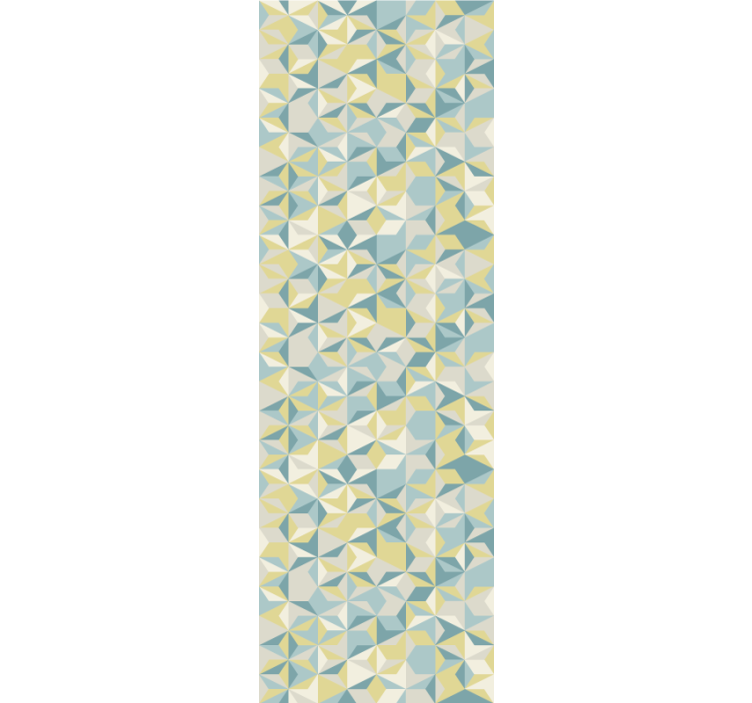 Rulou geam modern geometric bej albastru și galben - TenStickers