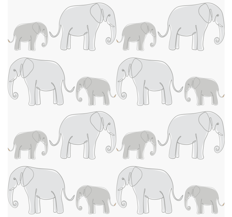 Rulou geam gri elefanți minimalisti - TenStickers