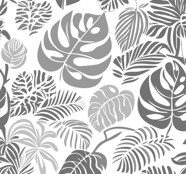 Rulou geam gri frunze de monstera - TenStickers