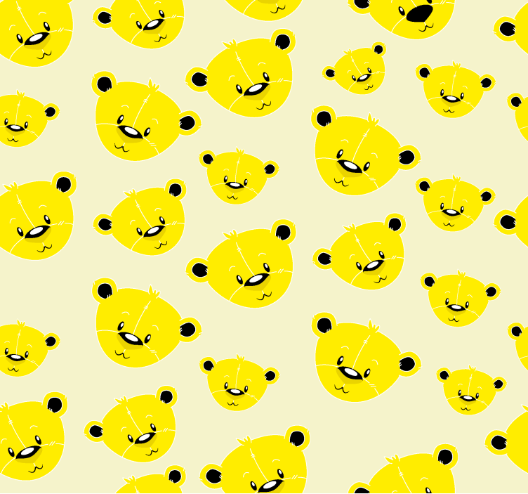 Rulou geam galben cu model de urși drăguți - TenStickers