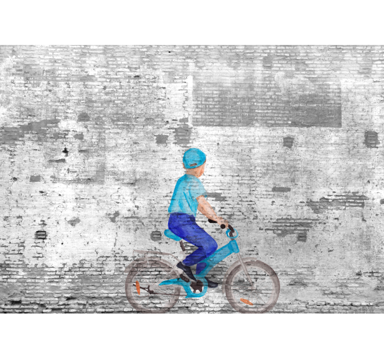Rulou geam bucătărie graffiti copii pe bicicletă - TenStickers