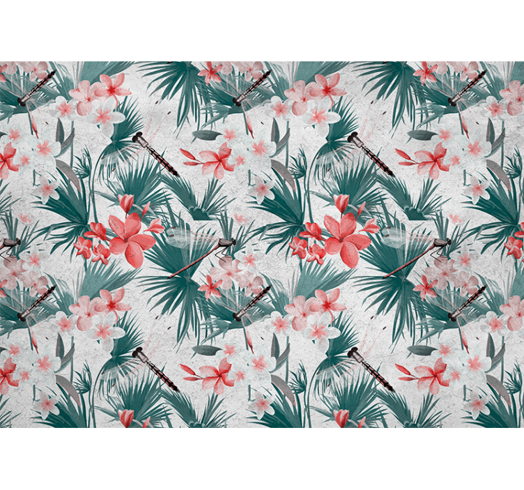 Rulou geam bucătărie plante și flori tropicale - TenStickers