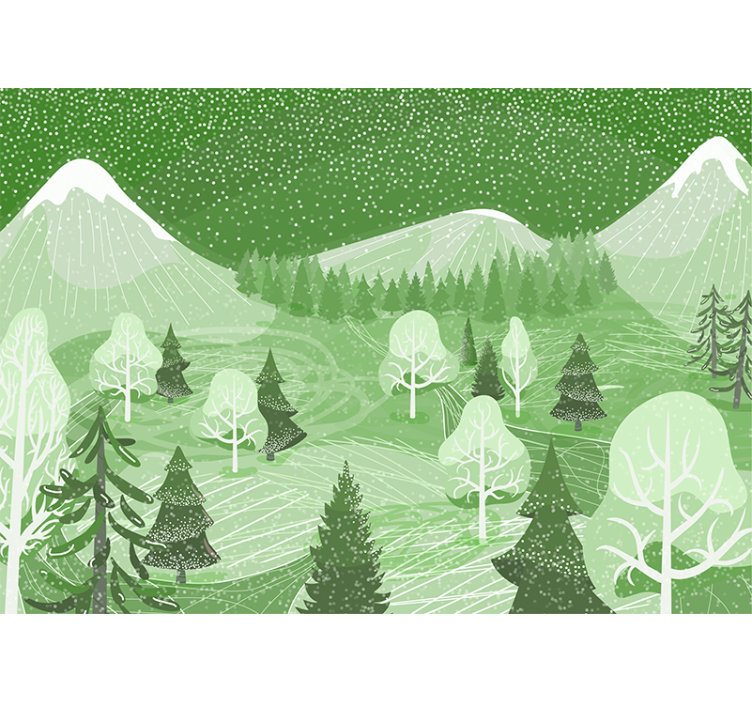 Rulou geam bucătărie pădure verde vintage - TenStickers