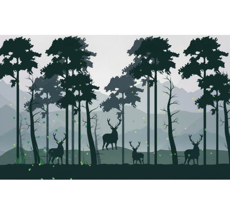 Rulou geam bucătărie siluete pădure scandi - TenStickers