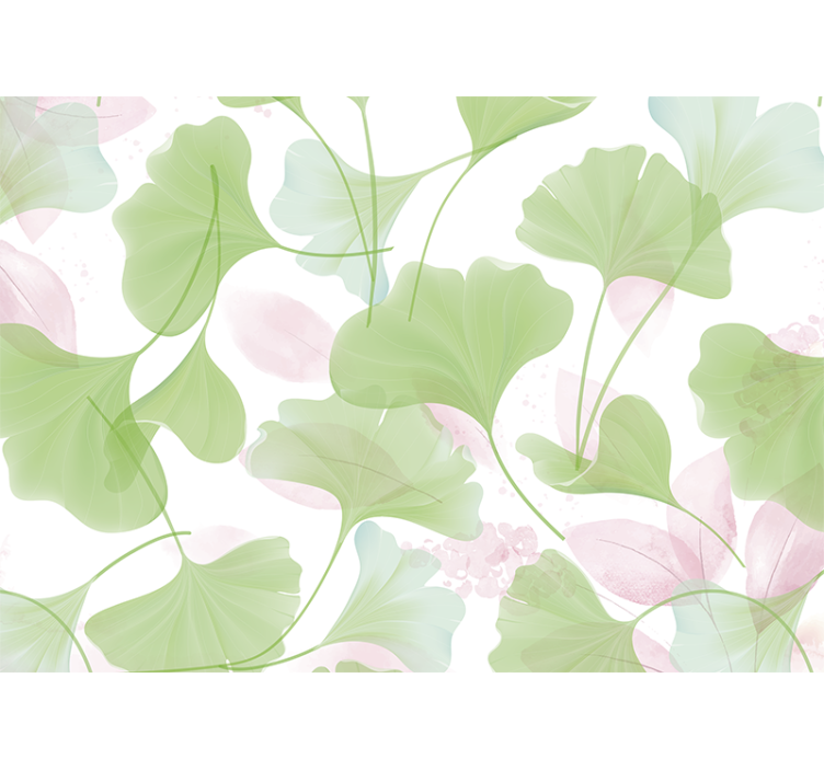 Rulou geam bucătărie frunze ginko acquerelate glamour - TenStickers