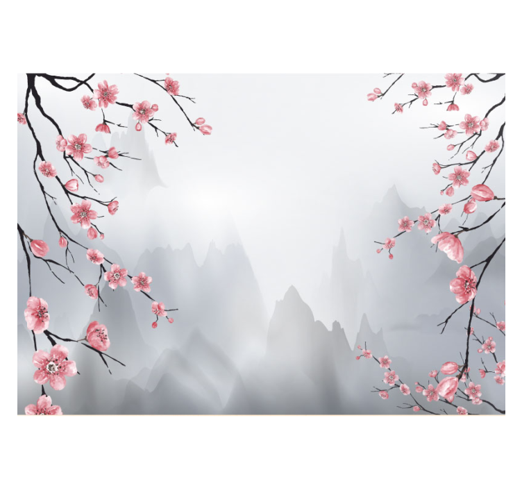 Rulou geam bucătărie ramuri de cireș japoneze - TenStickers