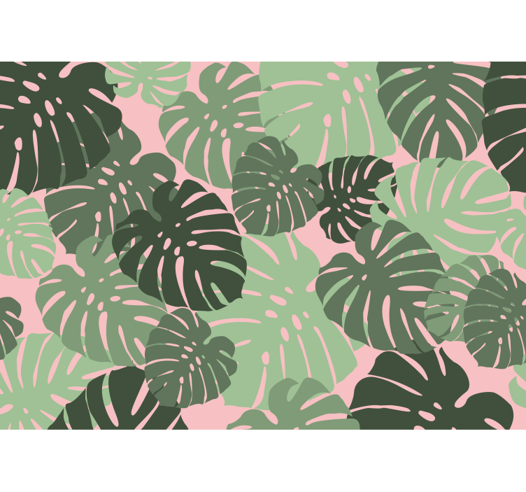 Rulou geam bucătărie frunze monstera roz - TenStickers