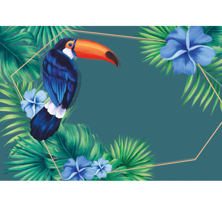 Rulou geam bucătărie frunze tropicale cu tucan - TenStickers