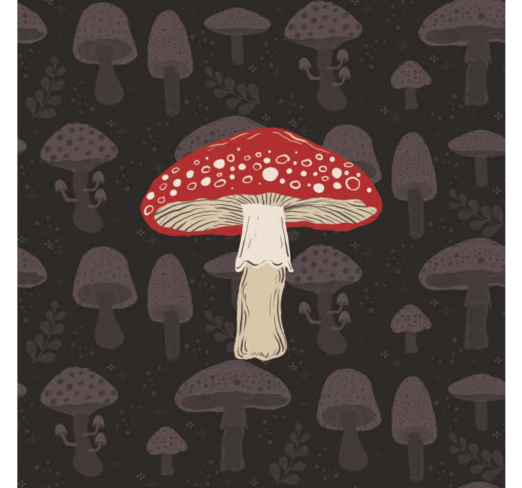 Rulou geam bucătărie design original ciuperci desenat manual - TenStickers