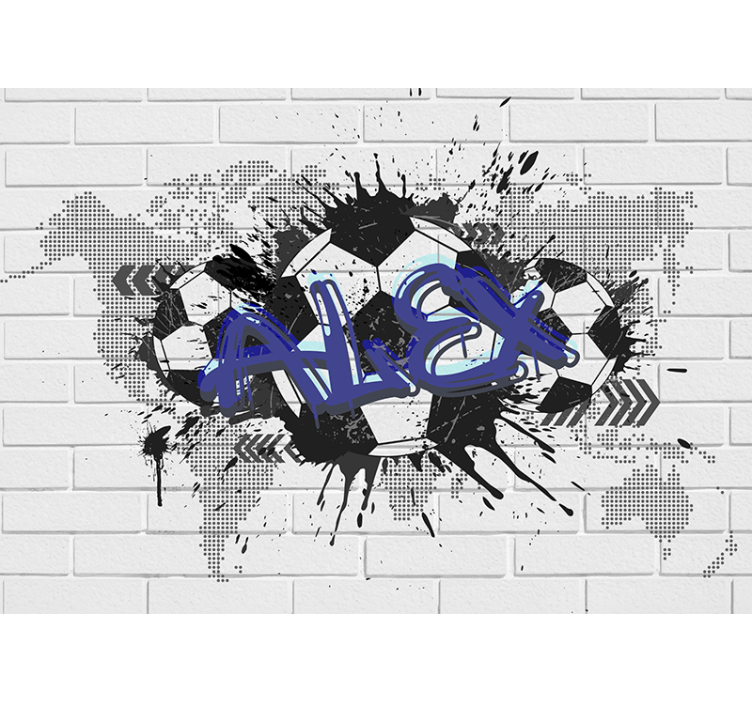 Rulou geam alb cu graffiti fotbalistic - TenStickers