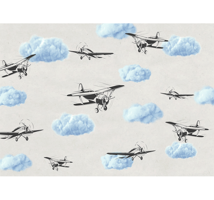 Rulou geam alb avioane pe cer - TenStickers