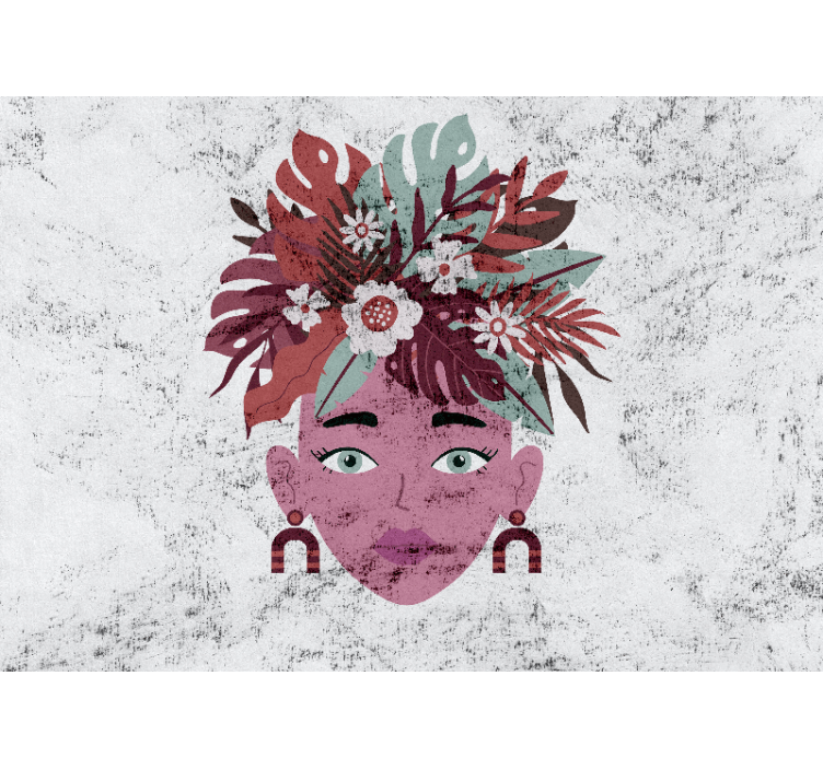 Rulou geam alb design modern cu femei și flori - TenStickers
