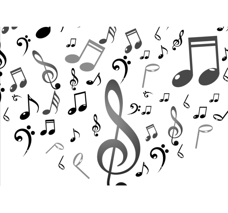 Rulou geam alb note muzicale - TenStickers