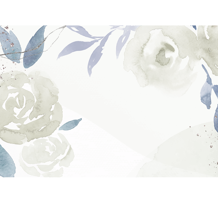 Rulou geam alb ilustrație artistică florală - TenStickers