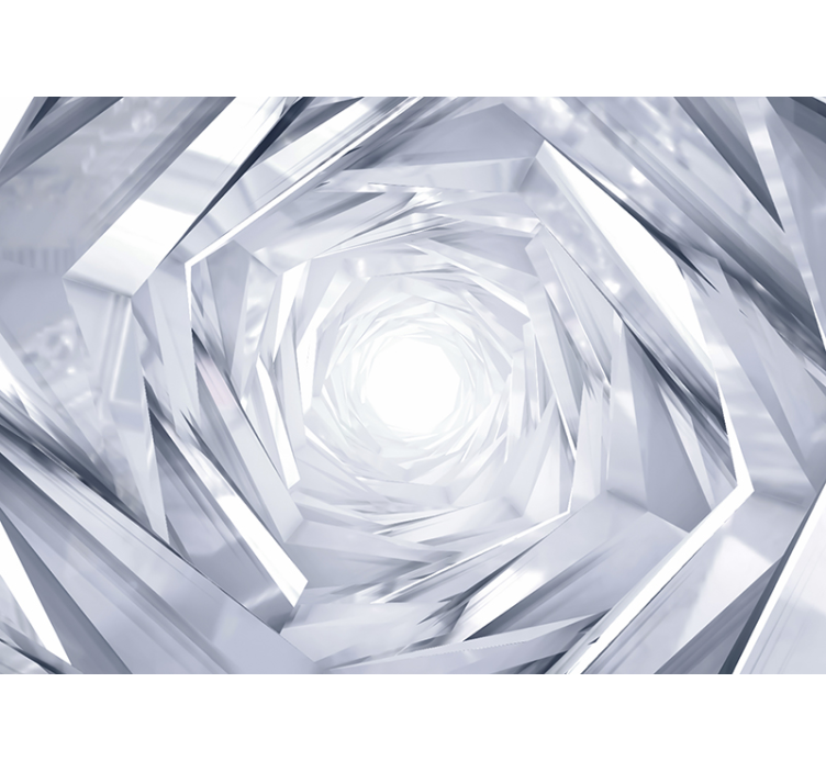 Rulou geam alb tunel geometric abstract - TenStickers