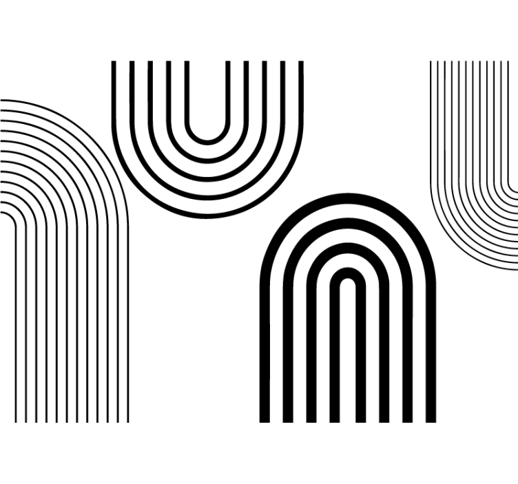 Rulou geam alb cu arcuri negre minimaliste subțiri - TenStickers