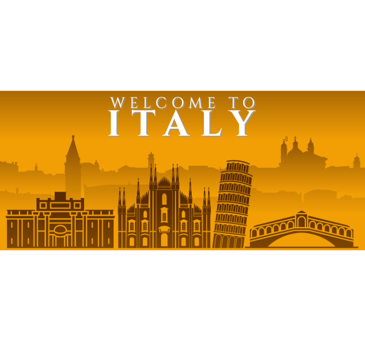 Rulou geam galben peisaj urban italia - TenStickers