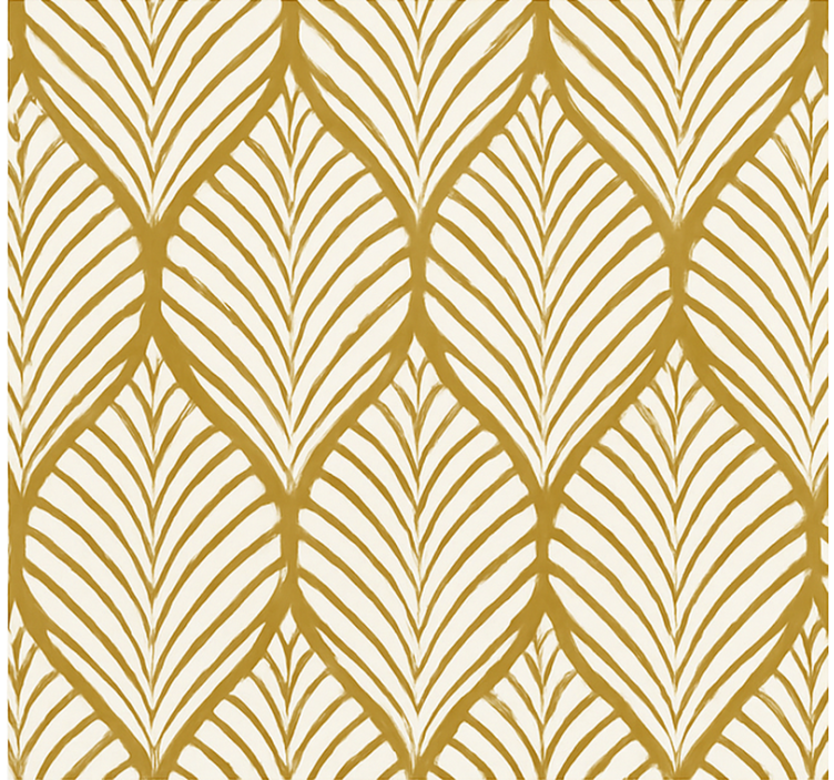 Rulou geam modern cu motiv geometric de frunze aurii - TenStickers