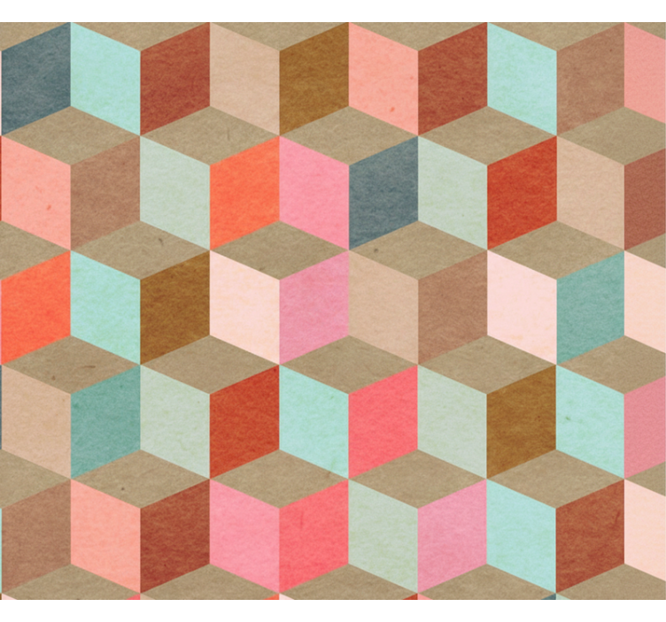 Rulou geam modern model geometric pastel kraft - TenStickers