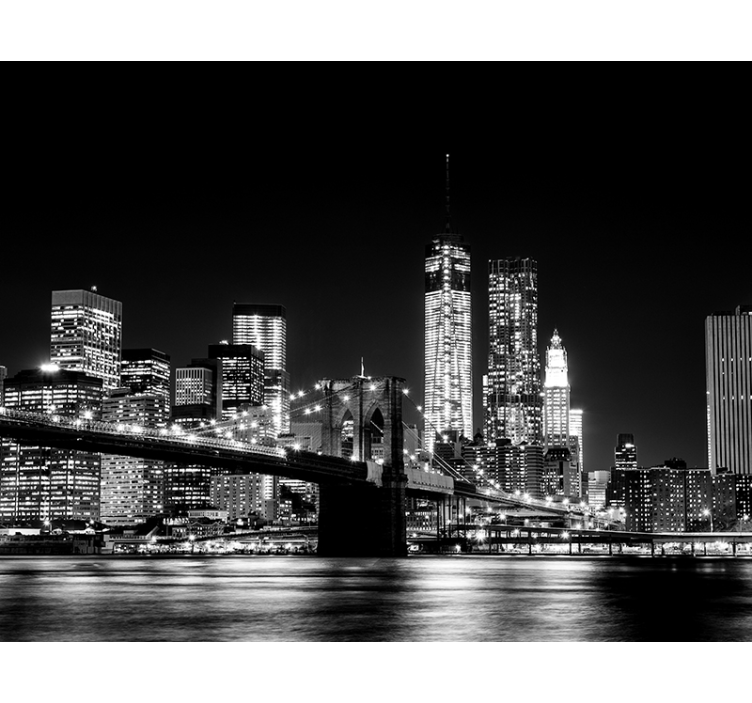 Rulou geam gri fotomural new york râul est - TenStickers