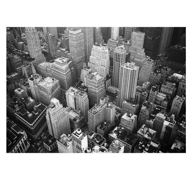 Rulou geam gri new york aerian alb și negru - TenStickers