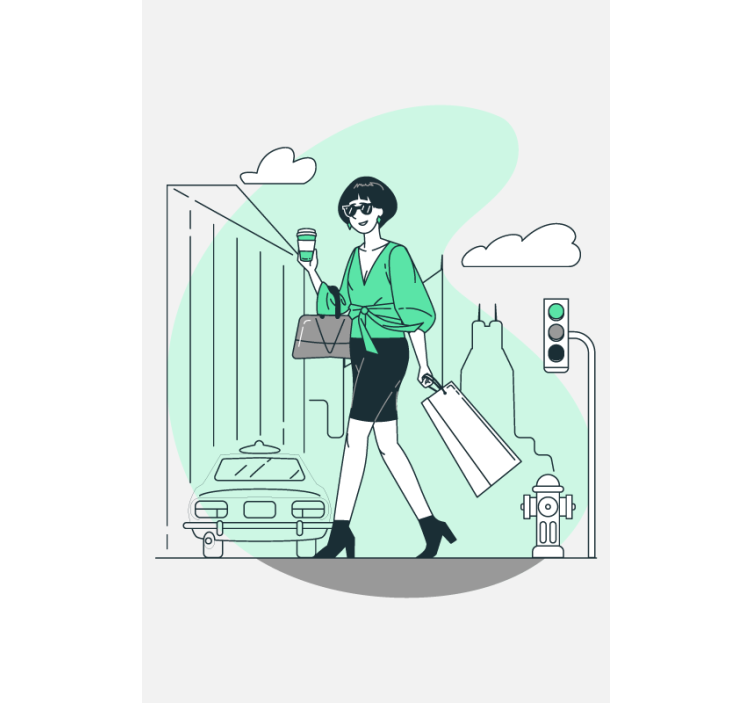 Rulou geam cu fraze viata eleganta in oras - TenStickers