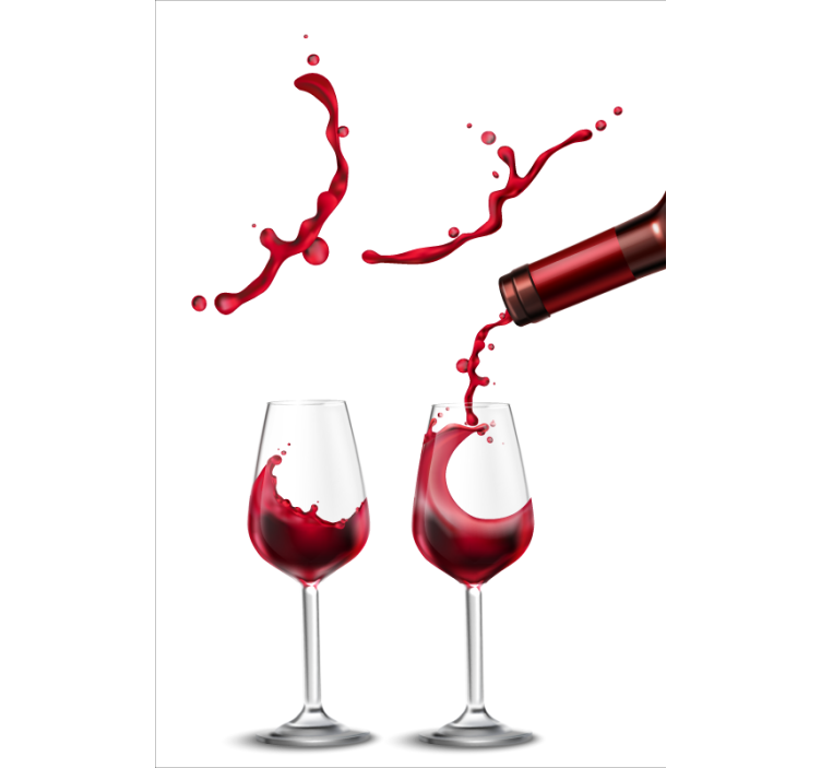 Pahare de vin distractiv Rulouri sala de mese - TenStickers