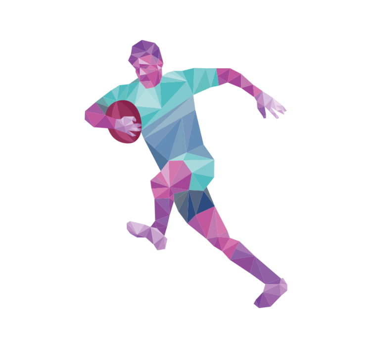 Rulou geam sporturi jucător de rugby geometric - TenStickers