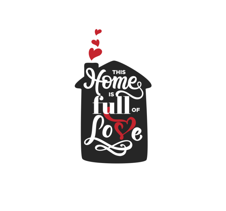 Rulou geam romantic casa plina de semn de dragoste - TenStickers