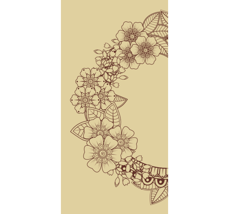 Rulou geam floral design contur floral - TenStickers
