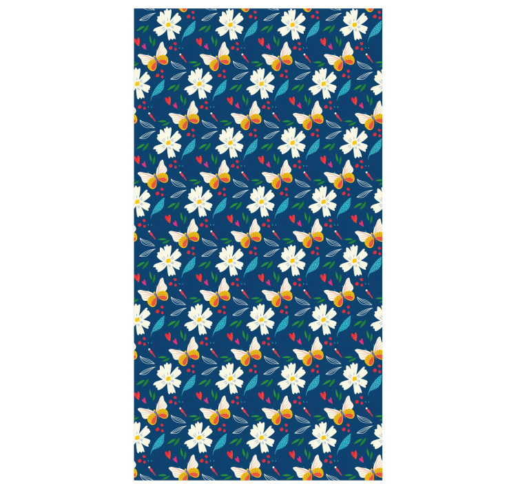 Rulou geam flori și plante design cu model floral - TenStickers