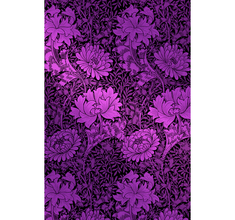 Rulou geam floral motiv botanic violet - TenStickers