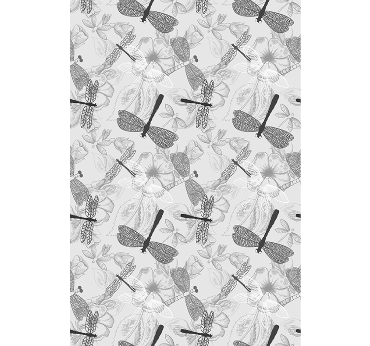 Rulou geam flori și plante libelule și flori - TenStickers