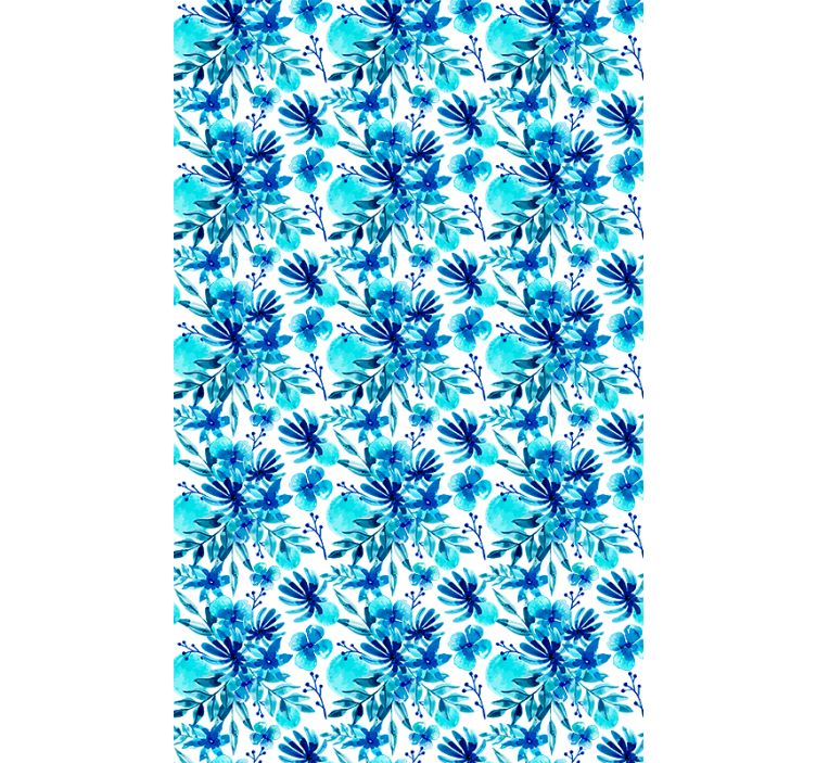 Rulou geam flori și plante temă albastru intens - TenStickers