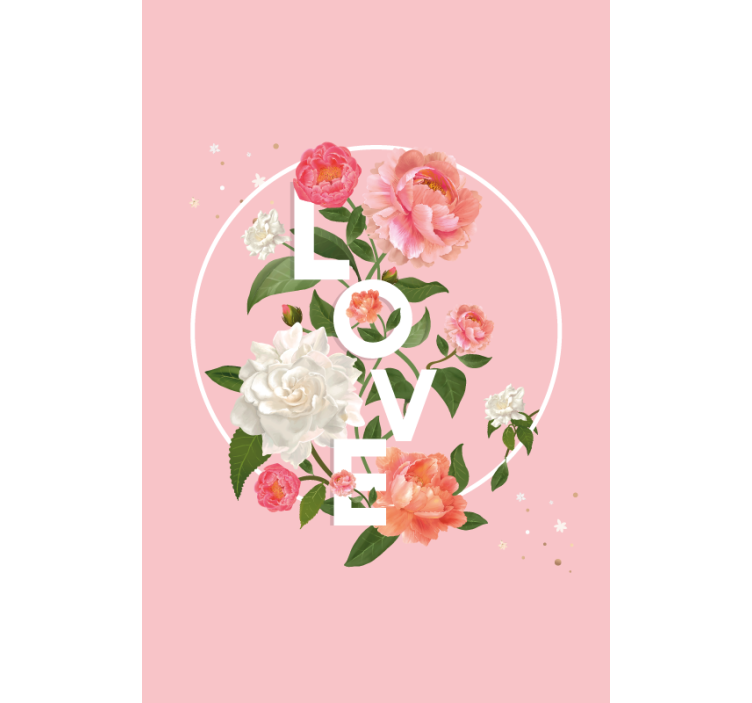 Rulou geam romantic iubește designul floral - TenStickers
