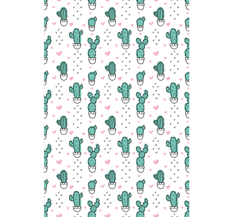 Desene animate cactus și inimi dormitor principal blind - TenStickers