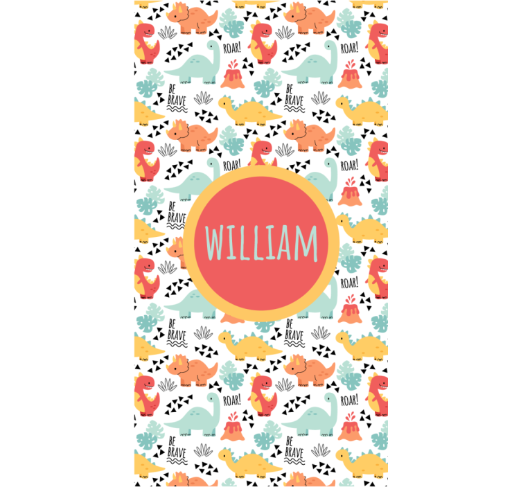 Rulou geam dinozauri cu nume în cerc - TenStickers