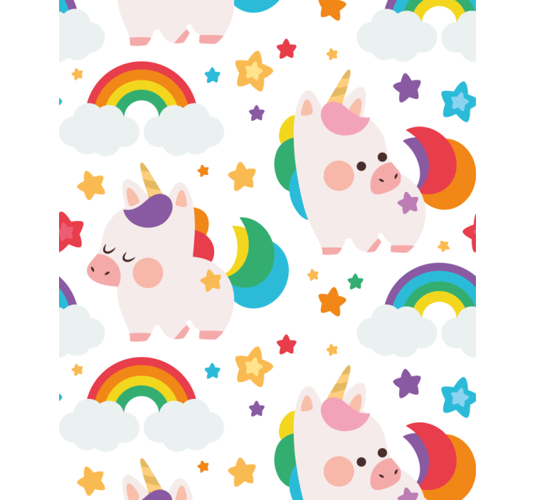 Unicorni colorati desenati manual Ruloui pentru copii - TenStickers