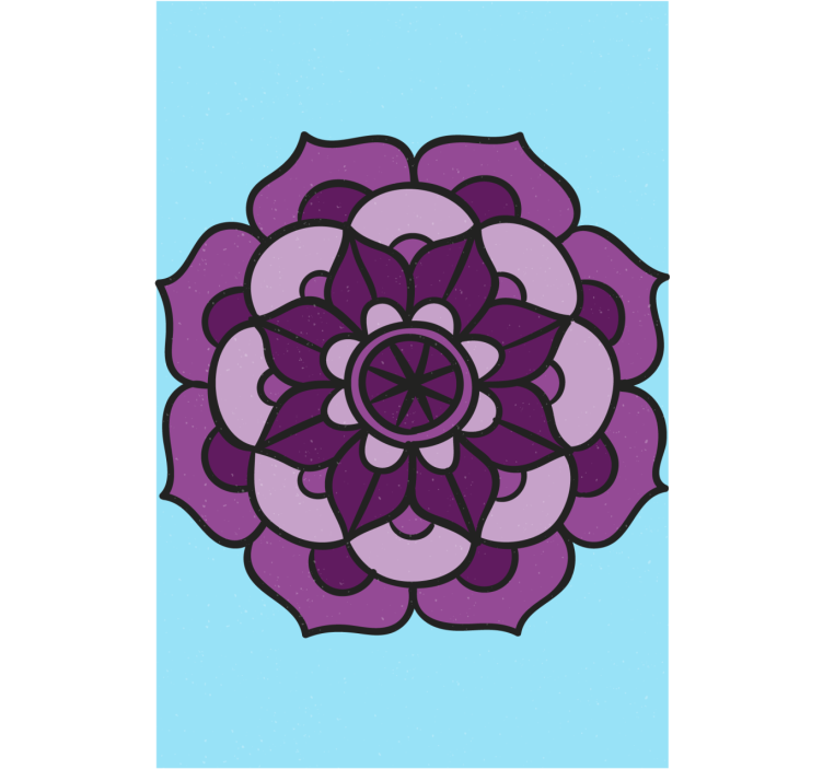 Rulou geam floral floare violet complexă - TenStickers