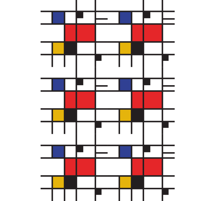 Mondrian geometric pictura Rulouri - TenStickers