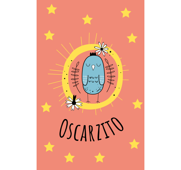 Rulou geam pentru copii pasăre albastră cu nume - TenStickers