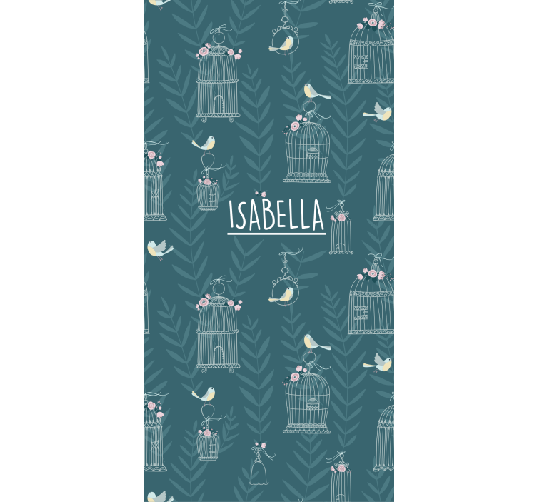 Rulou geam pentru copii colivii albastre cu nume - TenStickers