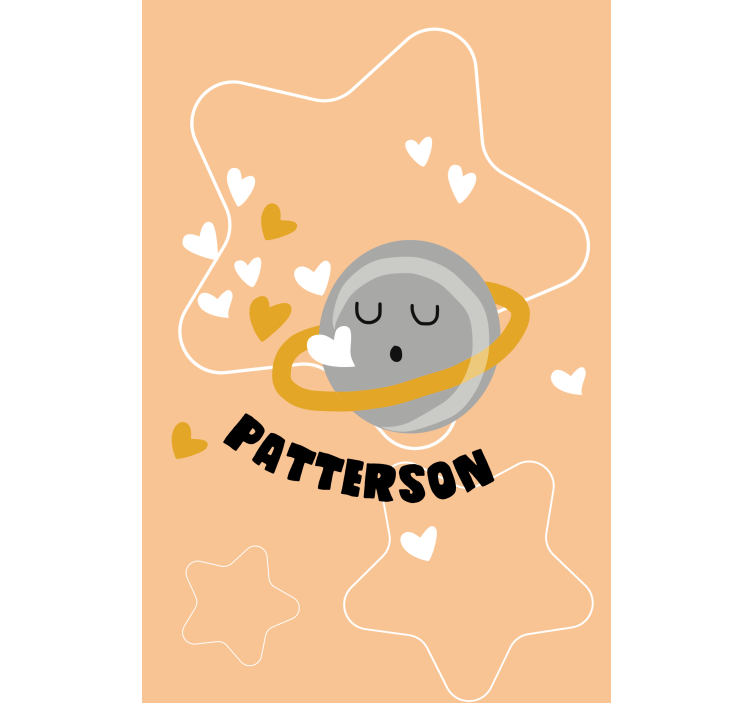 Rulou geam pentru copii inima saturn cu nume - TenStickers