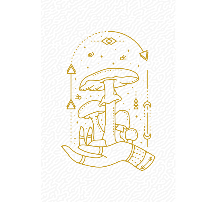 Rulou geam flori și plante ofrandă de mână cu ciuperci - TenStickers